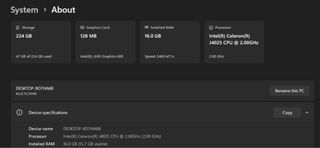 Intel NUC 7CJHYN Mini PC Negro