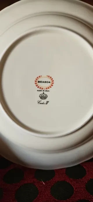 Vajilla Bidasoa Carlos III Porcelana