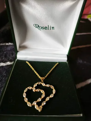 Colgante Doble Corazón Oro 18k Roselin