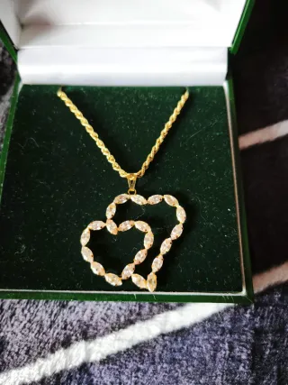 Colgante Doble Corazón Oro 18k Roselin