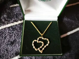 Colgante Doble Corazón Oro 18k Roselin