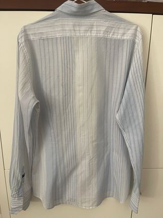 Camisa Guess Rayas Azul y Blanca Hombre