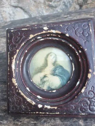 Cuadro antiguo.  13 x 13 cm