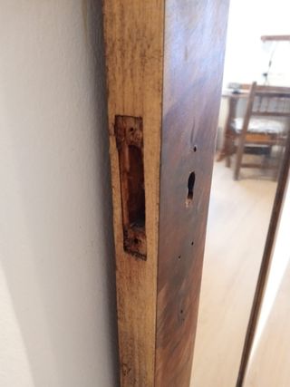 ESPEJO ANTIGUO EN MADERA DE PUERTA ARMARIO RETRO