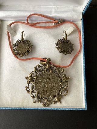 Conjunto Vintage Colgante y Pendientes
