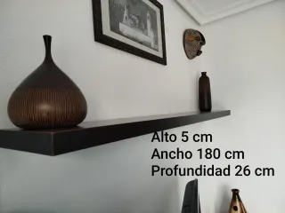 Conjunto Mueble Salón Madera Negro y Marrón