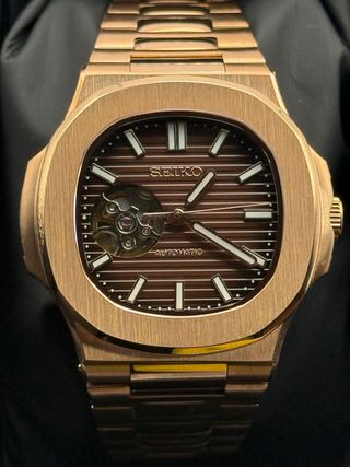 Seiko Mod Nautilus Oro Rosa Chocolate