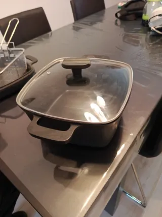 Plancha y freidora cuadrada