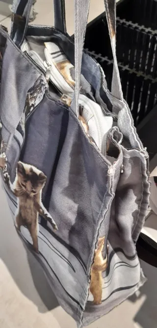 Borsa in stoffa con gatti