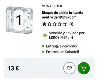 Lote de pavés de vidrio