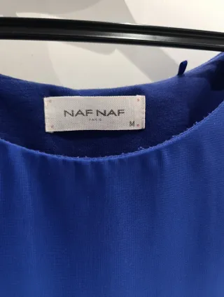 Vestido fiesta embarazada Naf Naf azul T.M