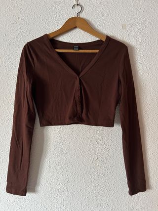 Camiseta SHEIN manga larga marrón talla única