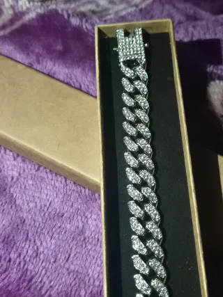 Pulsera acero eslabones brillantes