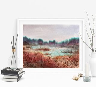 Quadro ad acquerello paesaggio