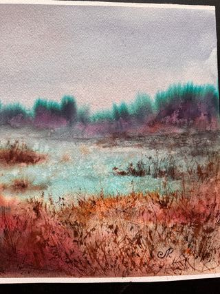 Quadro ad acquerello paesaggio