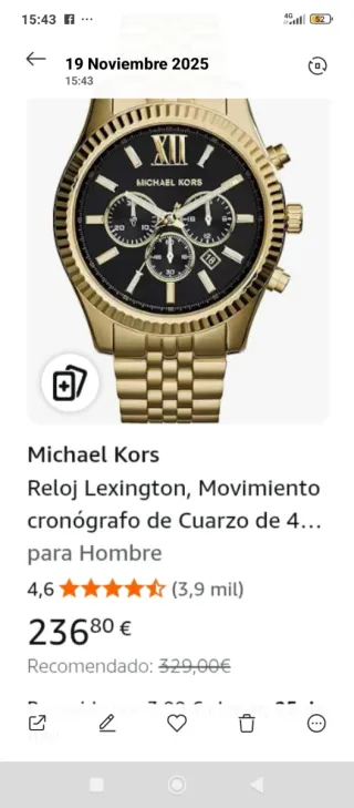 ***OFERTA HOY***Reloj Michael Kors Dorado Negro Nu