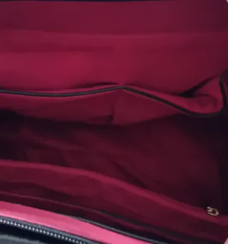 Borsa a mano nera con manici oro