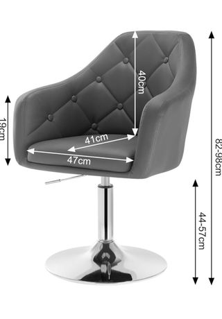 Silla Oficina/Barbería Cuero Sintético Gris