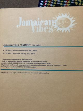 Vinilo Jamaican Vibes EXODUS Bob Marley