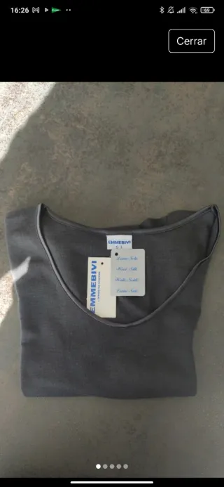 Camiseta EMMEBIVI manga corta gris talla L