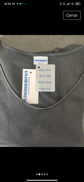 Camiseta EMMEBIVI manga corta gris talla L