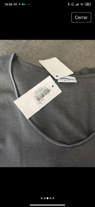 Camiseta EMMEBIVI manga corta gris talla L