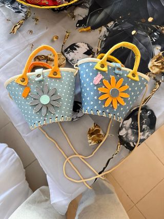 Lote 2 bolsos niña flores