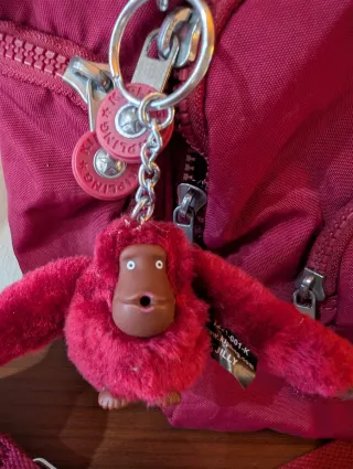 Bolso Kipling, burdeos, sin estrenar con etiqueta