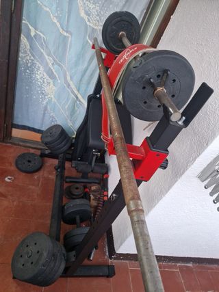 Pack Gimnasio Banco Pesas y Cinturón