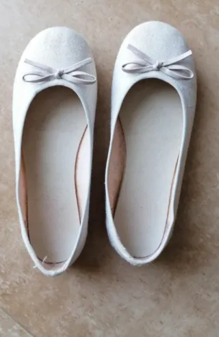 Bailarinas niña con purpurina plateada talla 34