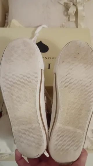 Sneakers Twinset rosa e bianche con paillettes