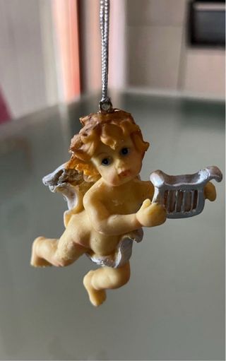 Addobbo Angelo Ceramica con Arpa