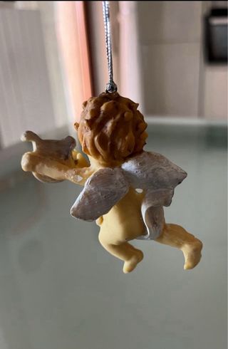 Addobbo Angelo Ceramica con Arpa