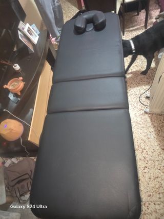 Camilla de masajes plegable negro