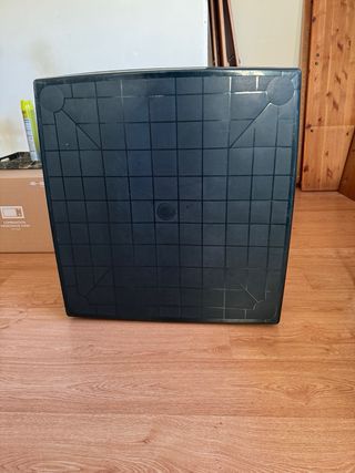 Mesa de jardín de plástico negra