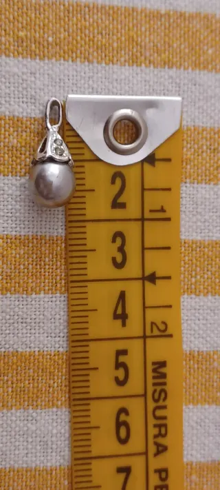Ciondolo vintage anni '90 perla grigia
