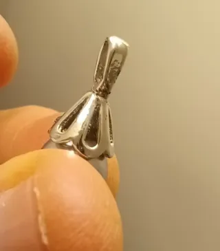 Ciondolo vintage anni '90 perla grigia