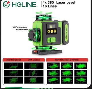 Nivel Láser HGLINE 4D 16 Líneas Verde