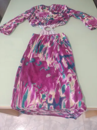 Vestido largo estampado talla única