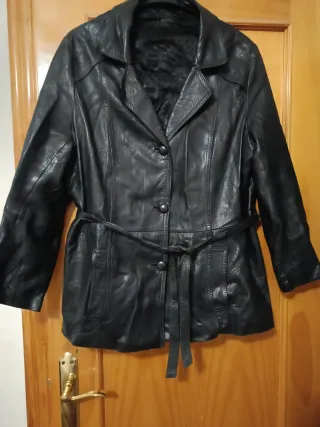 Chaqueta de piel negra mujer