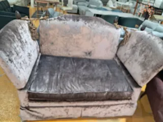 Sofá de Época Terciopelo Gris/Plateado