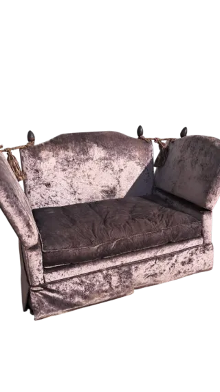 Sofá de Época Terciopelo Gris/Plateado