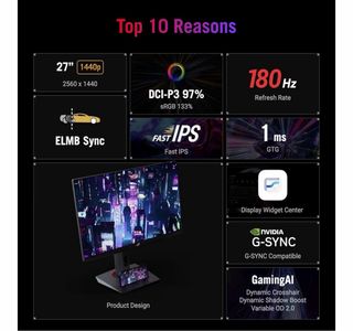 Monitor ASUS ROG Strix 27 pulg, 2560x1440, 180 Hz.