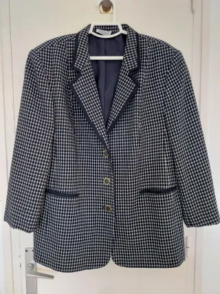 Americana cuadros blanco y negro