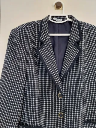 Americana cuadros blanco y negro