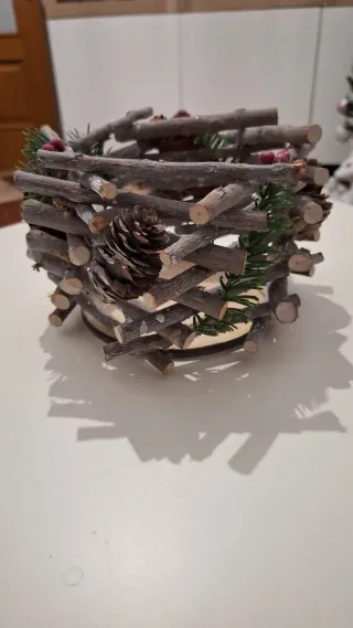 Portacandele natalizio in legno