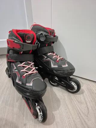 Patines en línea Oxelo negros y rojos 35-38