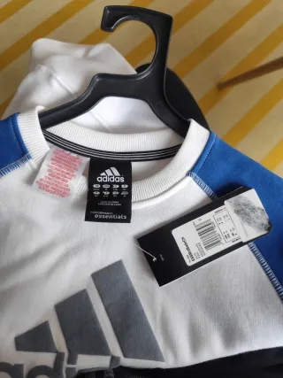 Sudadera Adidas Blanca y Azul Talla s