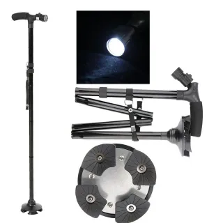 Bastón Plegable con Luz LED y Base 360