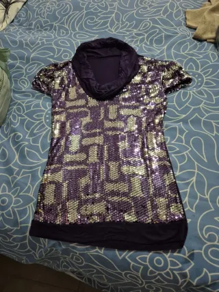 Blusa Morada Lentejuelas Fiesta